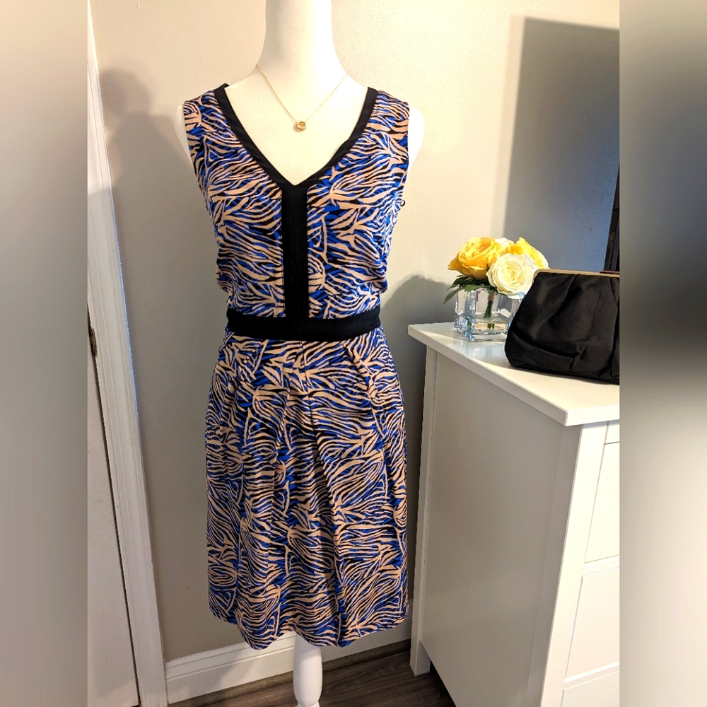 MARCS sleeveless stripe silk dress